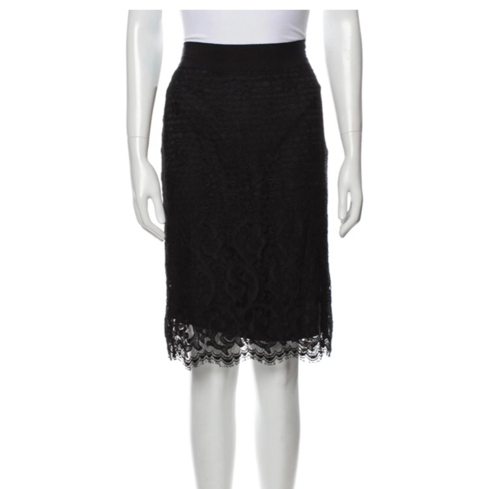 Diane von Furstenberg dvf black lace pencil skirt